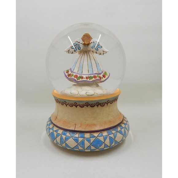 Jim Shore Angel On High Water Snow Globe 2007 Plays Angels We Have Heard On High - Picture 3 of 6